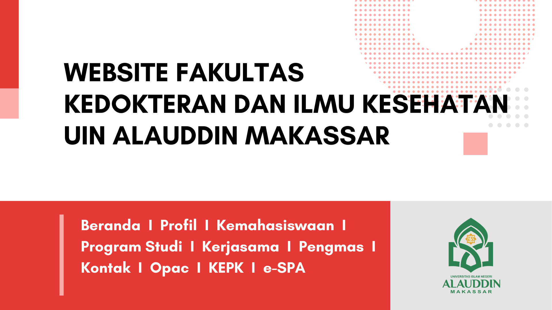 Website Fakultas Kedokteran dan Ilmu Kesehatan UIN Alauddin Makassar